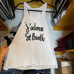 United of Saint Barth white graphic tank “ J’adore St Barth”